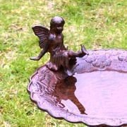 Vogelbad Engel ROBERTA Gußeisen Vogeltränke braun
