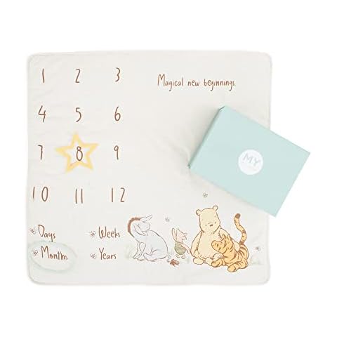 My 1st Years - Baby Milestone Blanket with Winnie The Pooh Design, Fun Photoshoot Background for Their First Year, Ideal Newborn Gift Cover