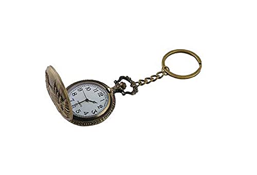 Image of AUGEN Pocket Watch Metal Keychain Vintage Car Retro Vintage for Gifting With Key Ring Anti-Rust 2 (Pack Of 1)
