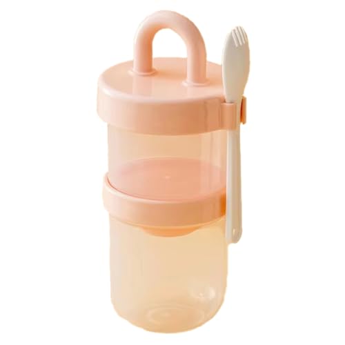 Feriany - Tarro portátil con tapa hermética. Taza de Avena Engrosada con Cuchara para Yogur, Leche, Ensalada. Contenedor de almacenamiento de alimentos A.