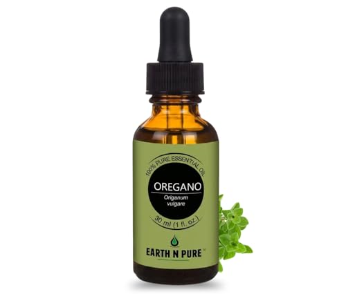Image of Earth N Pure Oregano Essential Oil for Aromatherapy & Diffuser - 100% Pure Premium Oregano Oil with Natural Carvacrol - Herbal Essential Oil for DIY Blends - 30ml