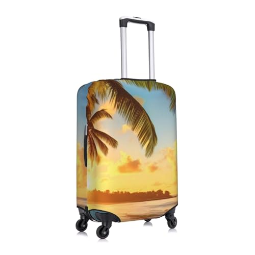 Sunset Hawaiian Palm Tree Print Luggage Suitcase Covers Elastic Washable Luggage Protector Luggage Covers For Suitcase3