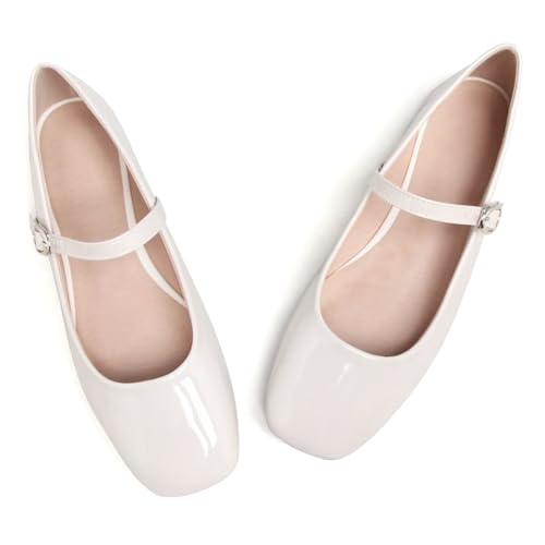 Image of LUXINYU Women's Slip on Flats,Classy Round Toe Solid Classic Mary Jane Ballet Dance Shoes Soft Comfortable PU Flat Shoes