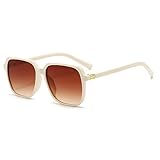 Óculos de Sol Estilo Quadrado Feminino Casual Grande – Design Moderno e Conforto Elegante (Bege)