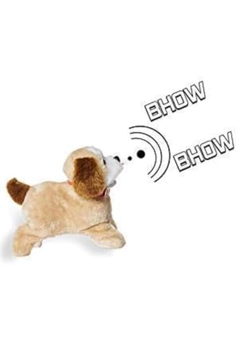 Interactive Plush Puppy Dog Toy, Battery Operated, Walking and Barking with Back Flip, Musical Sounds, Brown, Ages 3-5 Years