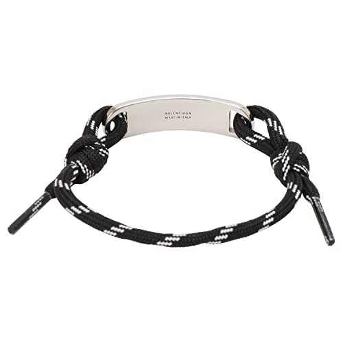 Balenciaga 656418 TVX4S 1766 Logo Plate Shoe Lace Bracelet