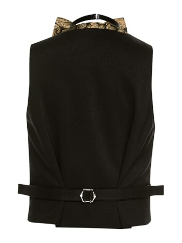 Boys Jacquard Satin Wedding Tuxedo Waistcoat and Bow Tie Formal Outfits Pageboy Partywear2