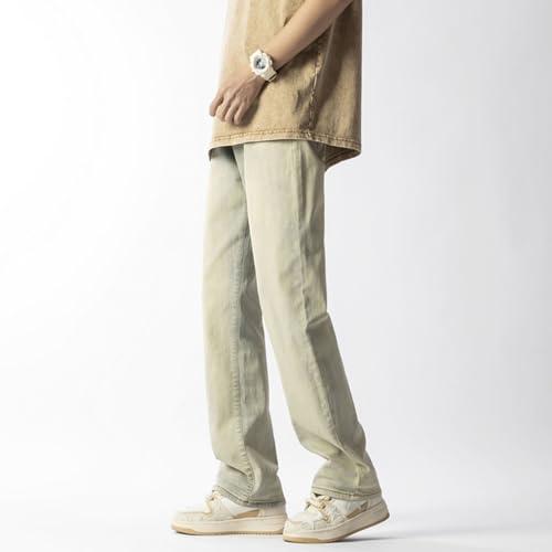 Pants Trousers Denim Micro Pull Jeans Men's Straight Leg Hong Kong Style Street Men3