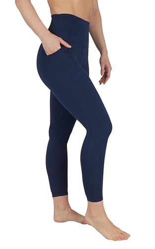 90 Degree By Reflex Cotton High Waist Ankle Length Compression Leggings with Elastic Free Waistband2