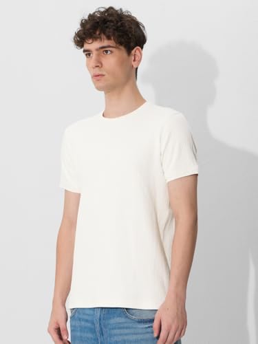 Image of The Souled Store Korean T-Shirts: Men and Boys Short Sleeves Round Neck Solid Regular Fit Easy to Style Everyday Wear Trendy Lightweight T-Shirt