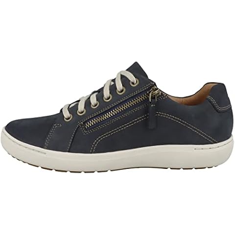 Clarks Women's Nalle Lace Sneakers in Navy Nubuck Cover