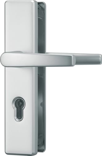 ABUS Türbeschlag KLS114 - für Innentüren und Wohnungstüren - beidseitiger Türgriff - für nach links und rechts öffnende Türen - VdS anerkannt - F1 (Aluminium Natur)