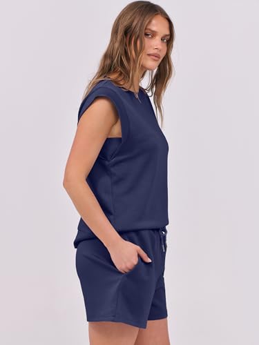 Image of ANRABESS Two Piece Sets for Women 2026 Summer Short Lounge Set Casual Beach Vacation Outfits Spring Sweatsuits Tracksuit