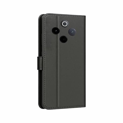 Image of AIBEX Shock Proof Flip Compatible for iQOO Z10 5G / Vivo T4 5G Flip Cover Leather Finish | Inside TPU with Card Pockets | Wallet Stand | Complete Protection Flip Case - Black