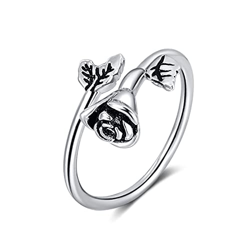 Bague rose sterling 925 ajustable à porter au quotidien pour un style vintage