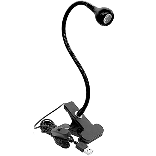 Image of PINDIA Plastic Desk Lamp, LED Reading Light, Aglaia 4W Eye-Caring Clip-on Book Light, Flexible Neck, Perfect for Bookworms, Black