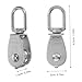 MAGICLULU 4pcs Stainless Steel Pulley Block Wire Rope Lifting Pulley Wheel Swivel Hook for Gym Attachments Sailing and Industrial Uses
