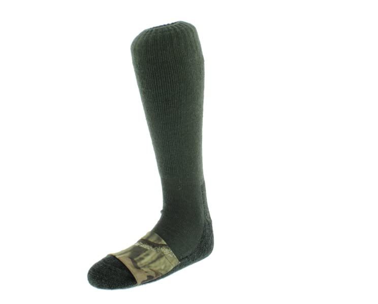 Heat Factory Mid-Calf Socks with Foot Heat Warmer Pockets, Mossy Oak/Olive3