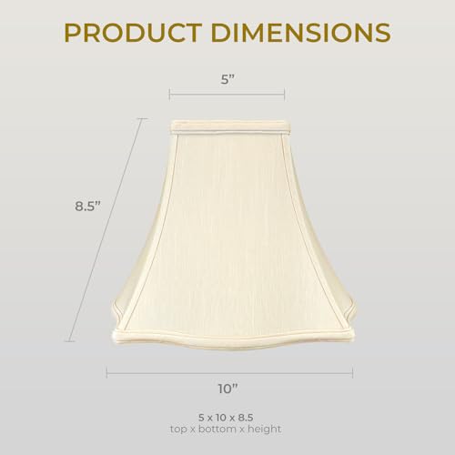 Image of Royal Designs, Inc. Regal Series Fancy Square Bell Lamp Shade, 4 x 10 x 8.5, Beige