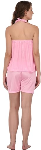 Image of Solid Satin 5 Piece Nightwear /Nighty Set | Attractive & Stylish | (1 Robe,1 Top & Shorts, 1 Bra and Panty Set) for Women