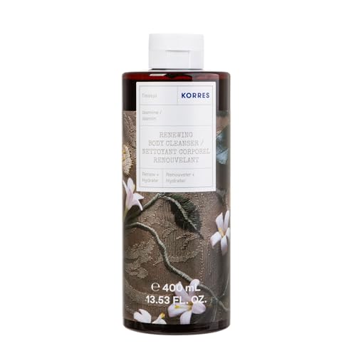 KORRES JASMINE Gel de Ducha Revitalizante, dermatológicamente testado, con aloe vera activo, fragancia floral, sin siliconas ni parabenos, en formato XL 400ml, vegano