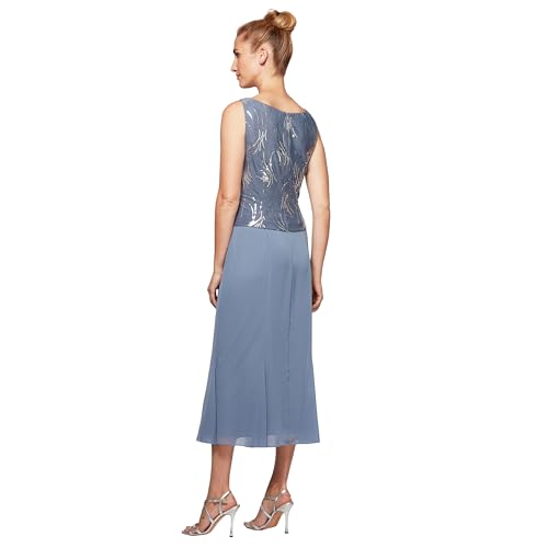 Image of Alex Evenings Women's Tea Length Jacket Dress, Perfect for Weddings, Formal Events (Petite and Regular Sizes)