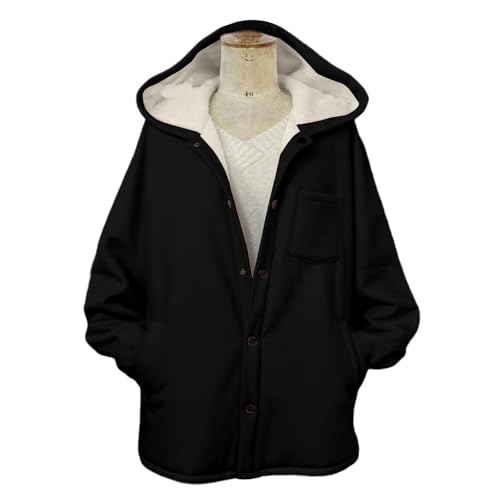 Chaqueta de forro polar para mujer con forro de sherpa cálido y botones para invierno 5