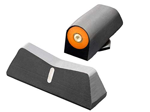 XS SIGHTS DXW2 Big Dot Night Sight for Glock Pistols, Static Front and Tritium Rear Handgun Sights for Tactical Applications (Orange, Glock 17,19,22-24,26,27,31-36,38)