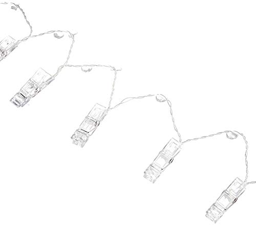 Miaro LED Photo String Lights, Wedding Party Christmas Decor, 30 Clips with Remote, White