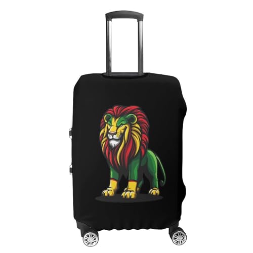 Jamaican Lion Rasta Reggae Music Travel Luggage Cover Suitcase Protector Baggage Covers for Men Women M4