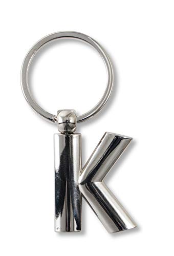 IF Metal Personalised Alphabet Letters K Keyring 7 cm Silver