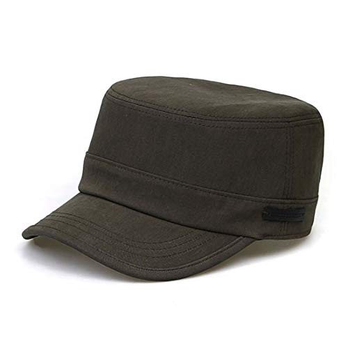 UNDERCONTROL Military Style Cadet Cap Plain Waxed Cotton Nylon Leather Strap Buckle Adjustable Leather Logo Curved Visor Army Hat Unisex