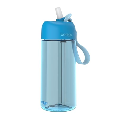 Bentgo-Kids-Water-Bottle-New-Improved-2023-Leak-Proof-BPA-Free-15-oz-Cup-for-Toddlers-Children-Flip-Up-Safe-Sip-Straw-for-School-Sports-Daycare-Camp-More-Blue
