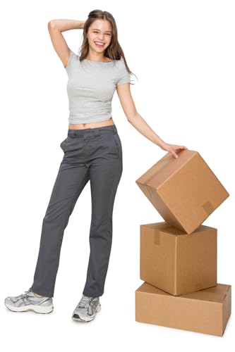 KHAKI & BLUE Women's Work Pants – High Rise Straight Leg Casual Trousers with Pockets4