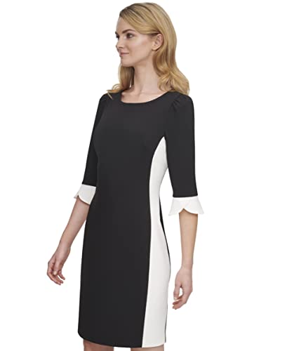 Image of DKNY Women's Sheath with 3 /4 Chiffon Sleeve Dress