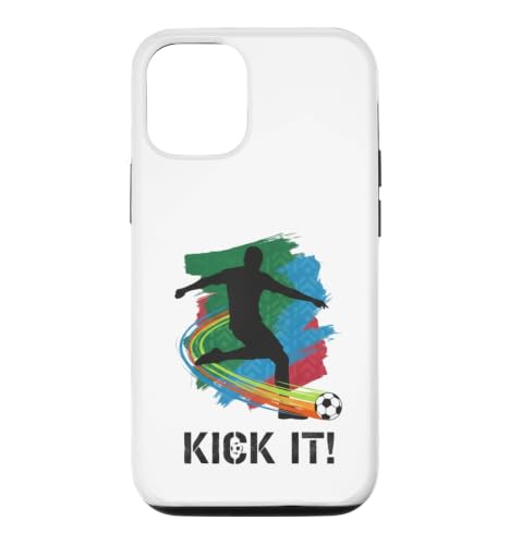 Kick It �T�b�J�[�I��V���G�b�g�O���t�B�b�NT�V���c �t�@������ �X�}�z�P�[�X iPhone 12/12 Pro �p
