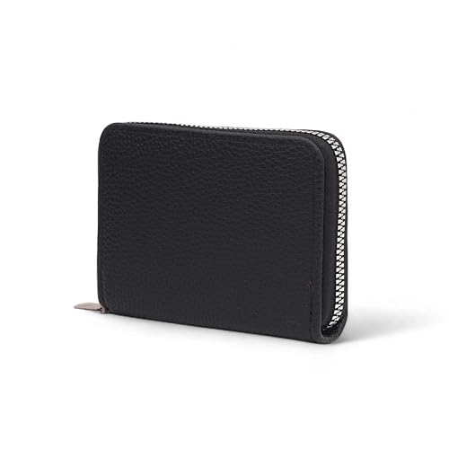 Image of 9 Slot RFID Genuine Leather Credit Debit Card Holder Wallet Money Zipper Coin Purse for Men & Women (Black 2)