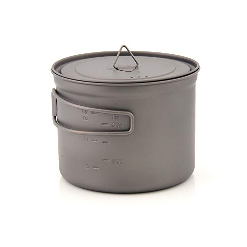 TOAKS Pure Titanium Cup Ultralight Outdoor Mug with Lid and Foldable Handle Camping Cookware (900ml ,small) - Image 2