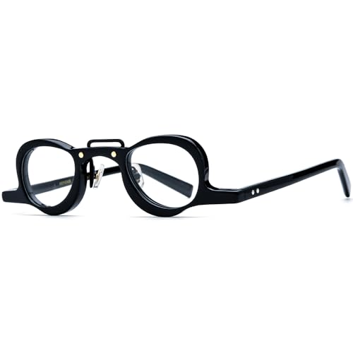 Image of HEPIDEM Acetate Glasses Frame Men,Round Optical Eyeglasses Women Vintage Retro Eyewear 9153