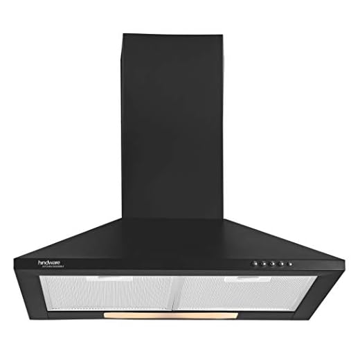 Hindware 60cm 700 m3/hr Chimney (Clarissa Black 60, 2 Cassette Filters, Black)