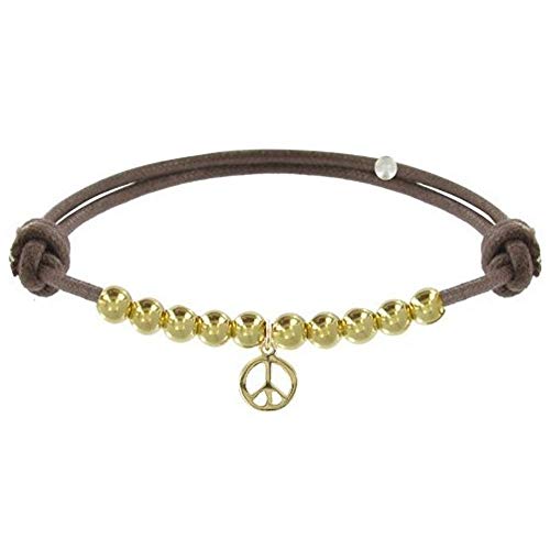 Bracelet Médaille Peace and Love Les Poulettes Bijoux plaqué or élégant