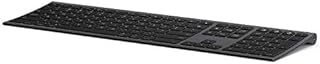ASHU Bluetooth Keyboard Mac Version, Multi-Device Wireless Keyboard Full Size Ultra Slim UK QWERTY Specially for Macbook iMac iPad OS/iOS Systems, Black and Dark Grey