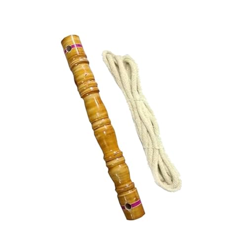 Image of Yellow Wooden Thottil Kambu /Baby Cradle Swing Stick /Rope /Sangu Aluminium Paladai /Bondla