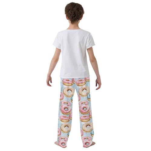 Delicious Cartoon Doughnut Cute Pajama Pants, Soft Sleepwear Lounge Pants Pajama Pj Bottoms for 6-14 Years3