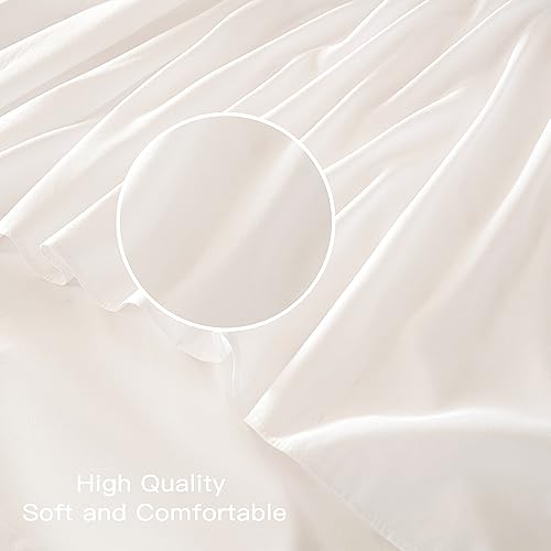 Image of Bed Skirt King Size 22 Inch Drop Ruffled Bed Skirt with Split Corners | Bed Skirt with Platform, Soft and Stylish 100% Microfiber, White
