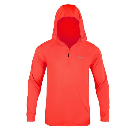 Men's 1/4 Zip Long Sleeve Rash Guard Hoodie Quick-Dry UPF 50+ Fishing Hiking and Water Sports2