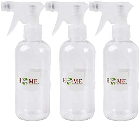 3 pc 10 oz (300ml) Plastic Spray Bottles Leak Proof Adjustable Nozzle Empty Commercial Grade Trigger Multi-Purpose Use for Cleaning Solutions, Planting, Cooking and More, Assorted Colors (3)