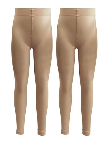 Daydance Nude Girl's Footless Tights for Dance, Ballet 90 Denier 2 Pairs