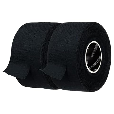 StringKing Lacrosse Tape - Pre-Cut for Lacrosse Sticks and Shafts (2-Pack - Black/Black) Cover