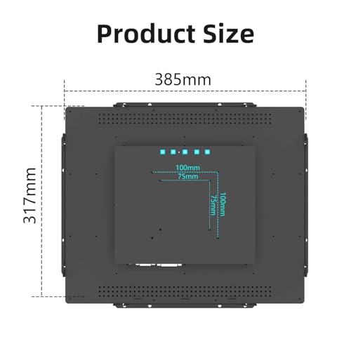 Image of 17 inch Industrial Touch Screen Monitor Open-Frame Design with IP65 Waterproof Surface, 10-Point Capacitive Touch, IK08, 1280x1024 for Kiosk, Automation and Digital Signage.